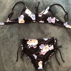Black Floral Bikini